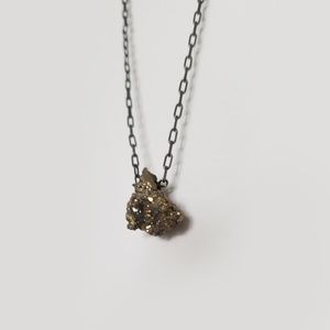 Handmade Gold Druzy Quartz Necklace